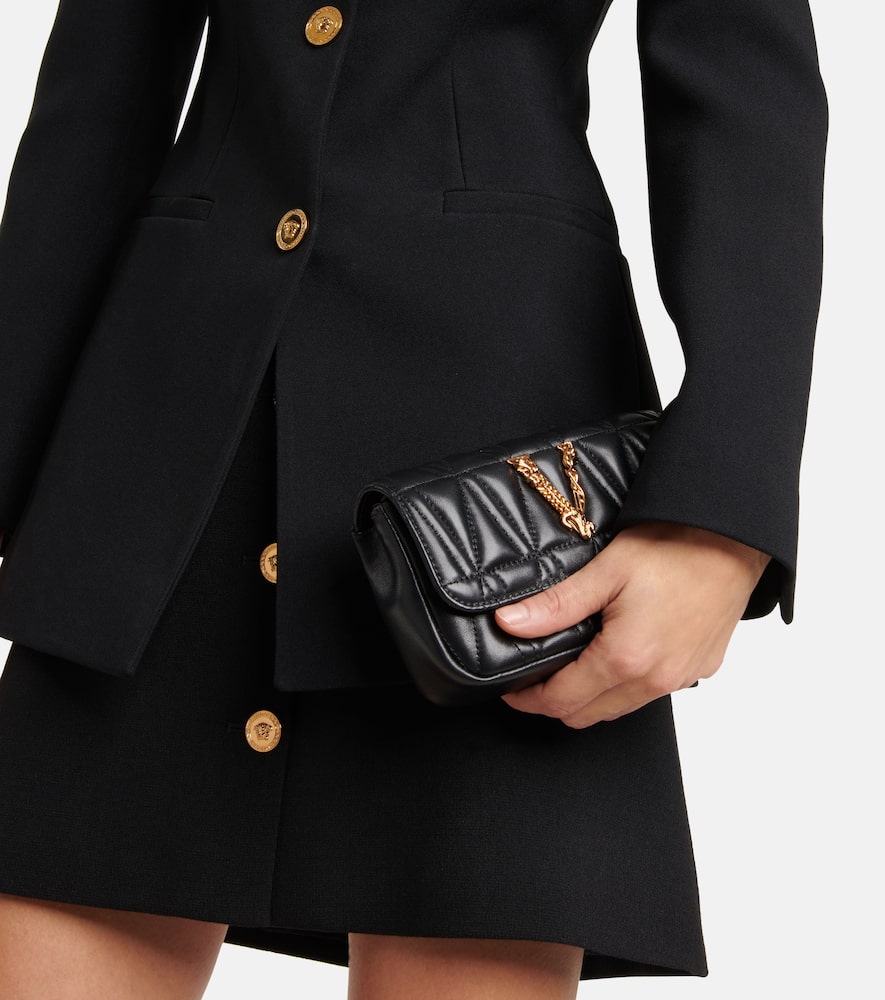 Versace Virtus Small leather shoulder bag