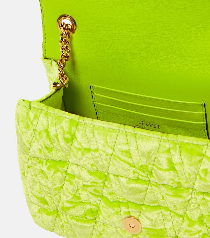 Versace Virtus Small velvet shoulder bag