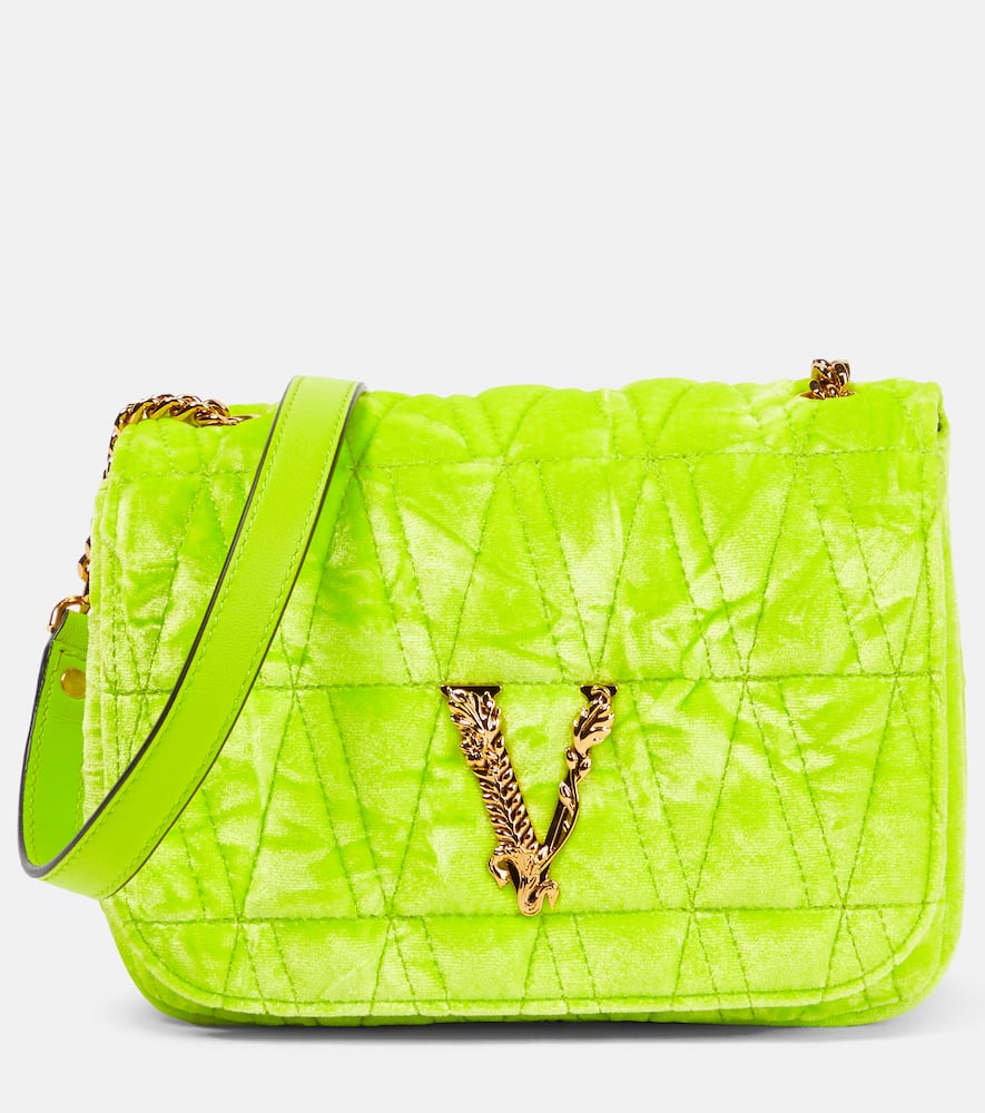 Versace Virtus Small velvet shoulder bag