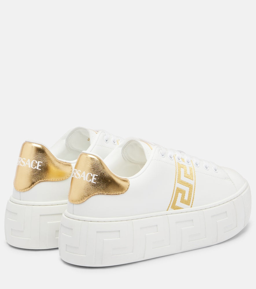 Versace Greca embroidered sneakers (White) - Low-Top Sneakers