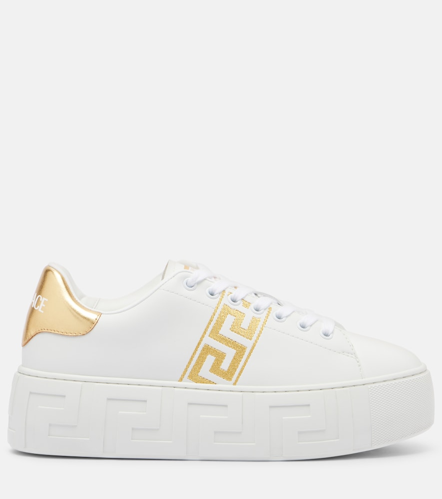 Versace Greca embroidered sneakers (White) - Low-Top Sneakers