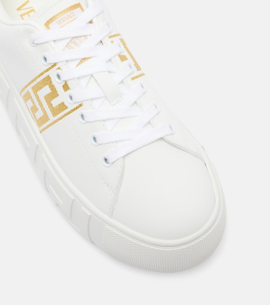 Versace Greca embroidered sneakers (White) - Low-Top Sneakers