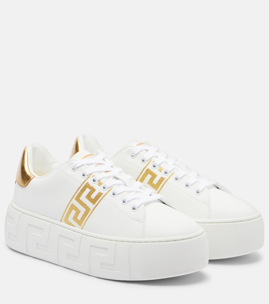 Versace Greca embroidered sneakers (White) - Low-Top Sneakers