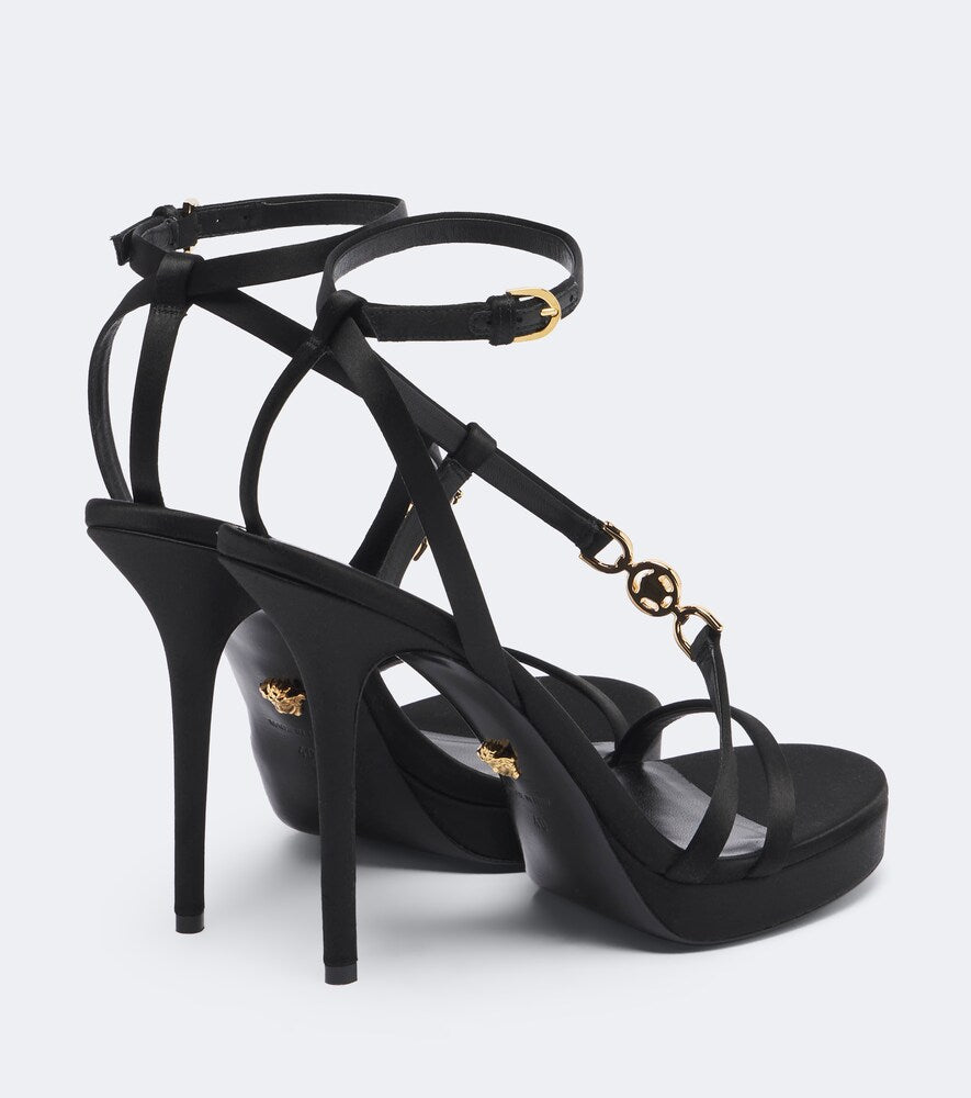 Versace Medusa '95 satin sandals (Black) - Heeled Sandals