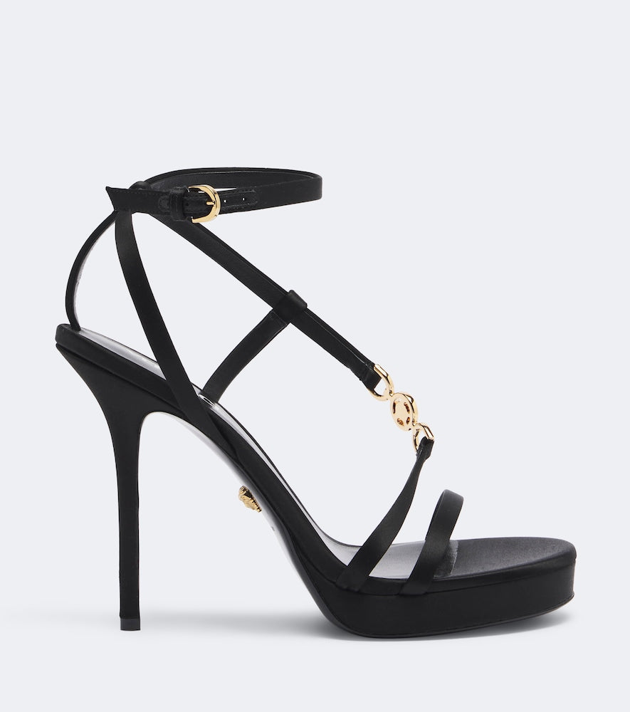 Versace Medusa '95 satin sandals (Black) - Heeled Sandals