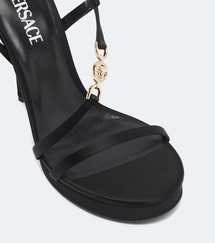 Versace Medusa '95 satin sandals (Black) - Heeled Sandals