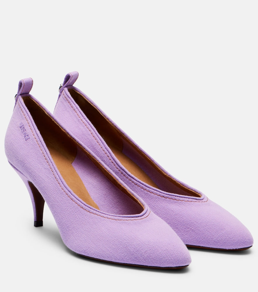 Versace Tina denim pumps in Purple - Mid Heel Pumps