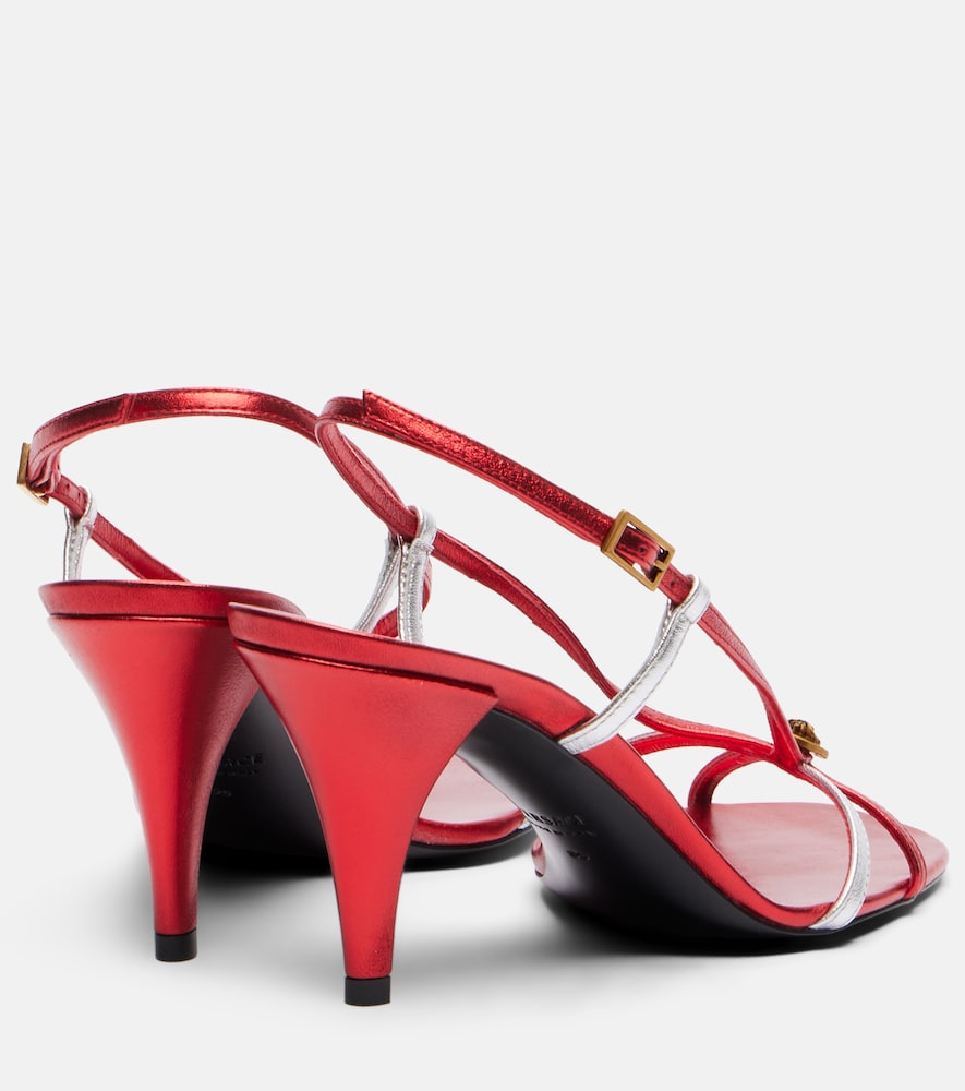 Versace Valentina leather slingback sandals - Red Mid Heel Sandals