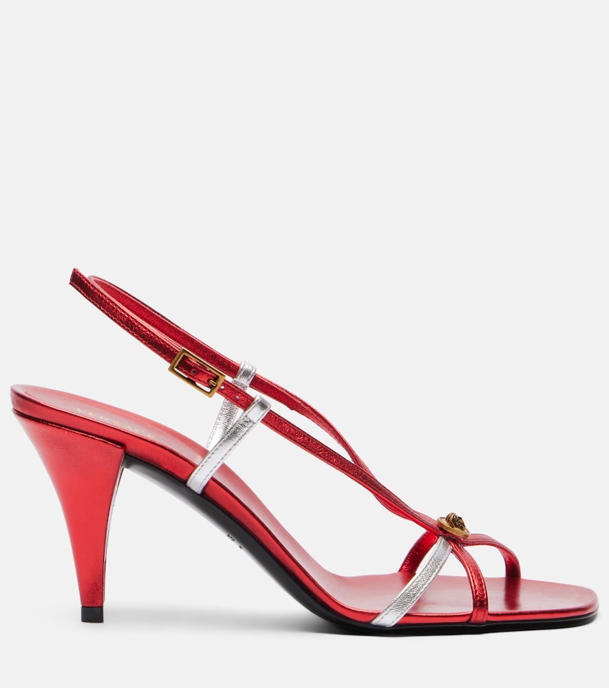 Versace Valentina leather slingback sandals - Red Mid Heel Sandals