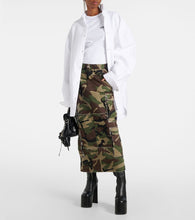 Vetements Camouflage cotton cargo midi skirt