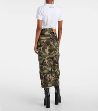 Vetements Camouflage cotton cargo midi skirt