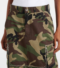 Vetements Camouflage cotton cargo midi skirt