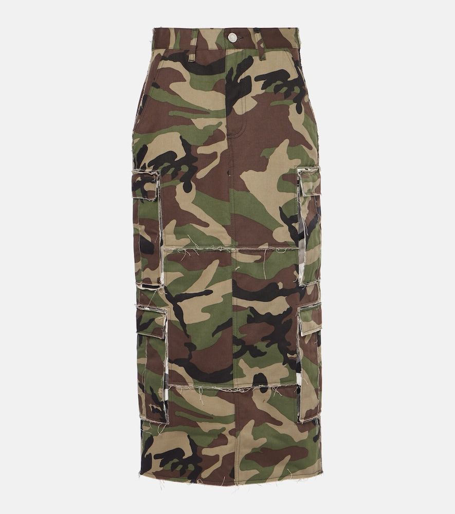 Vetements Camouflage cotton cargo midi skirt - Vetements迷彩棉质工装中长裙