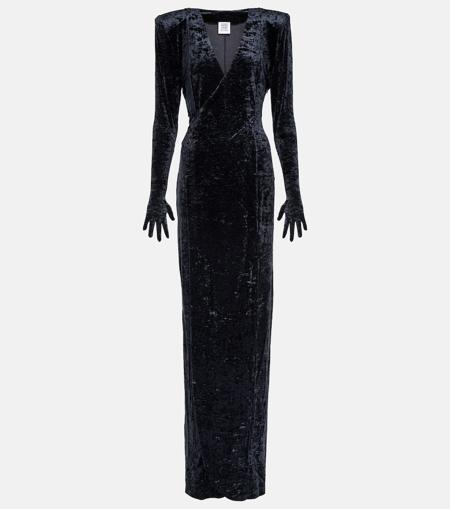 Vetements Diva gloves velvet maxi dress. Vetements Diva 手套天鹅绒长裙
