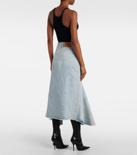 Vetements Godet denim midi skirt