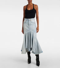 Vetements Godet denim midi skirt