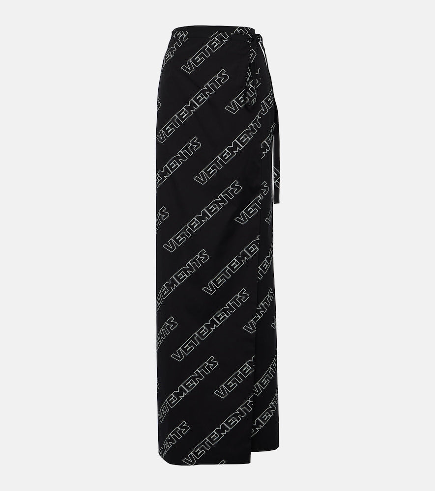 Vetements Logo cotton wrap skirt - Vetements Logo 棉质裹身裙