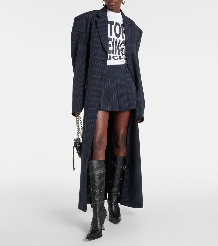 Vetements Oversized pinstriped wool coat
