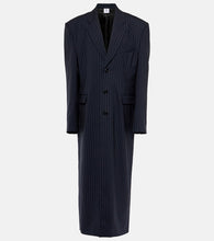 Vetements Oversized pinstriped wool coat - Vetements 超大款细条纹羊毛大衣