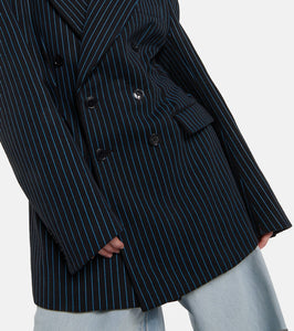 Vetements Pinstriped cotton-blend blazer