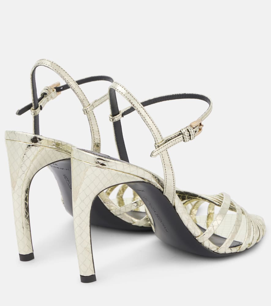 Victoria Beckham 105 snake-effect leather slingback sandals