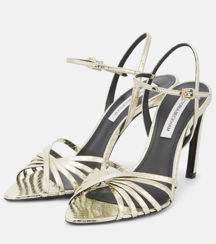 Victoria Beckham 105 snake-effect leather slingback sandals