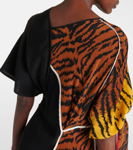 Victoria Beckham Asymmetric animal-print silk maxi dress