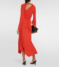 Victoria Beckham Asymmetric cutout jersey midi dress