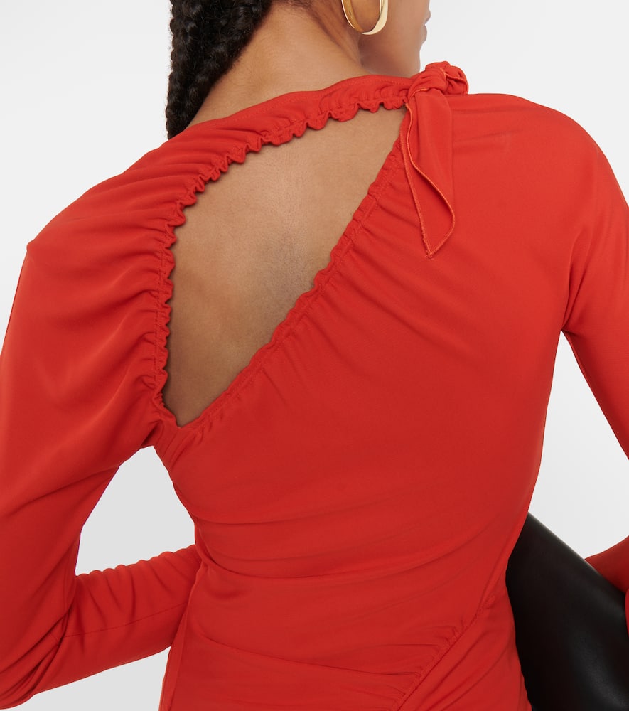 Victoria Beckham Asymmetric cutout jersey midi dress