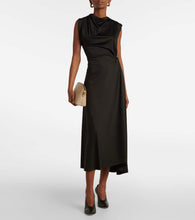 Victoria Beckham Asymmetric draped jersey midi dress
