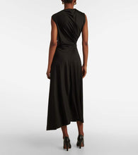 Victoria Beckham Asymmetric draped jersey midi dress