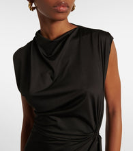 Victoria Beckham Asymmetric draped jersey midi dress