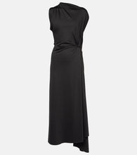 Victoria Beckham Asymmetric draped jersey midi dress