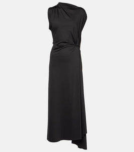 Victoria Beckham Asymmetric draped jersey midi dress