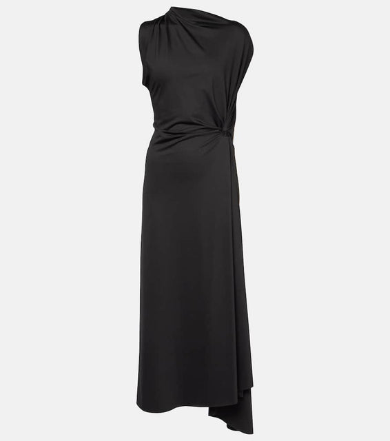 Victoria Beckham Asymmetric draped jersey midi dress