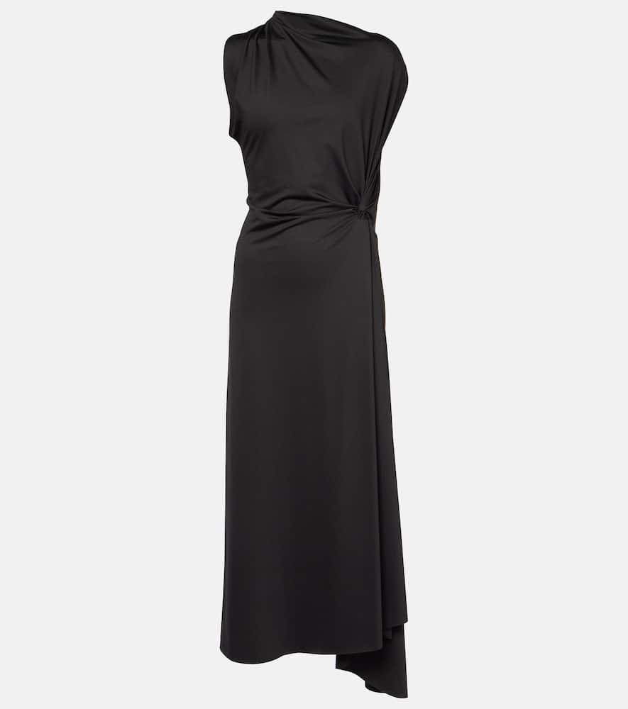 Victoria Beckham Asymmetric draped jersey midi dress