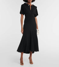 Victoria Beckham Asymmetric wool-blend crêpe maxi dress