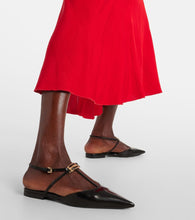 Victoria Beckham B Buckle leather slingback flats