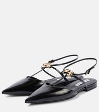 Victoria Beckham B Buckle leather slingback flats