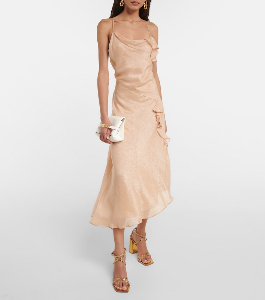 Victoria Beckham Bias Cami Lurex√Ç¬Æ twill slip dress