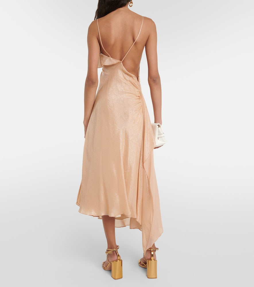 Victoria Beckham Bias Cami Lurex√Ç¬Æ twill slip dress