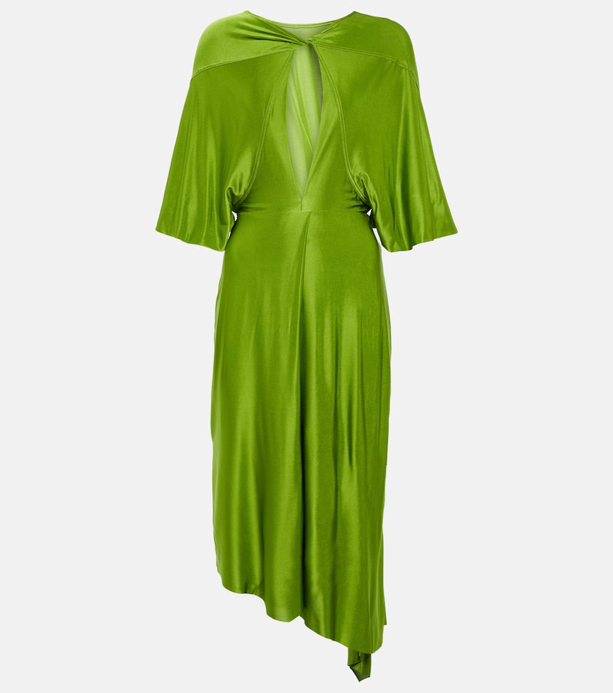 Victoria Beckham Cape sleeve cutout midi dress. Victoria Beckham 披肩袖镂空中长连衣裙