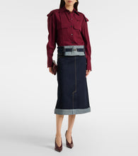 Victoria Beckham Convertible denim midi skirt