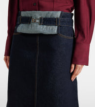 Victoria Beckham Convertible denim midi skirt