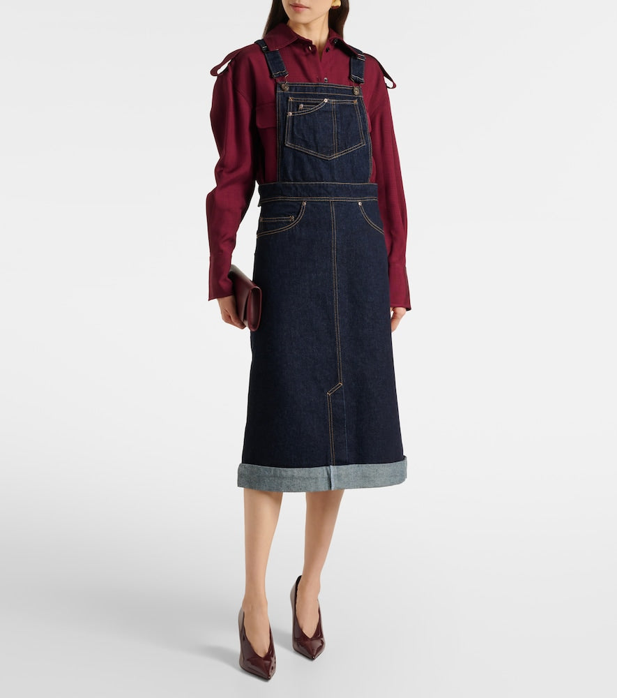 Victoria Beckham Convertible denim midi skirt