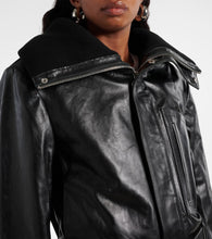 Victoria Beckham Cropped belted leather biker jacket