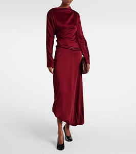 Victoria Beckham Cutout draped cr√É¬™pe satin midi dress