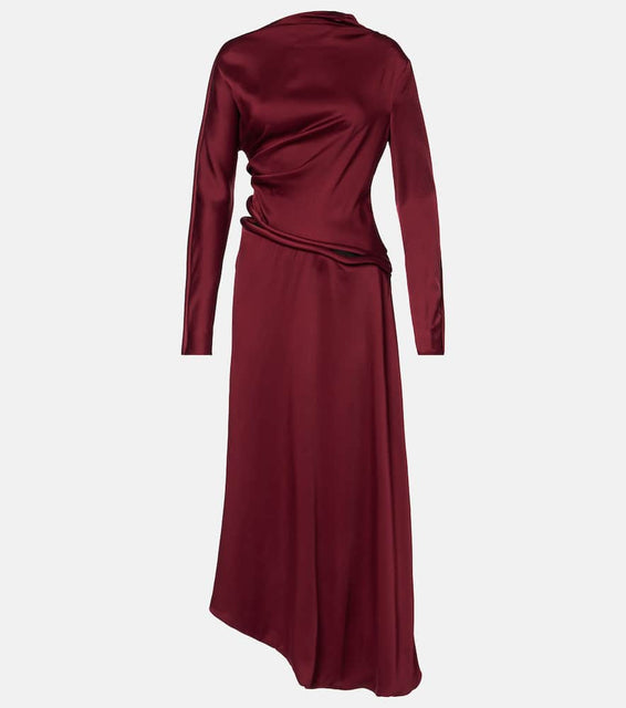 Victoria Beckham Cutout draped cr√É¬™pe satin midi dress