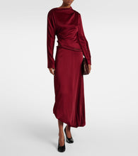 Victoria Beckham Cutout draped  satin midi dress