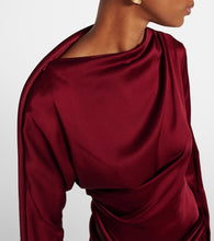 Victoria Beckham Cutout draped  satin midi dress
